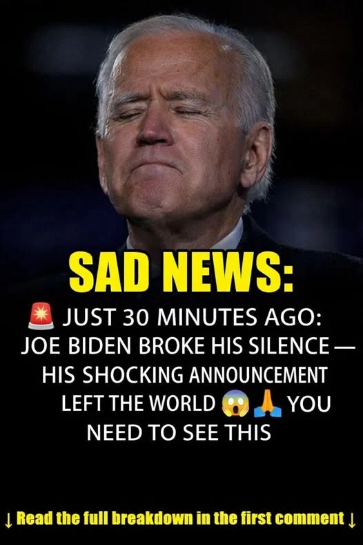 Joe Biden with tears in his eyes make the sad announcement