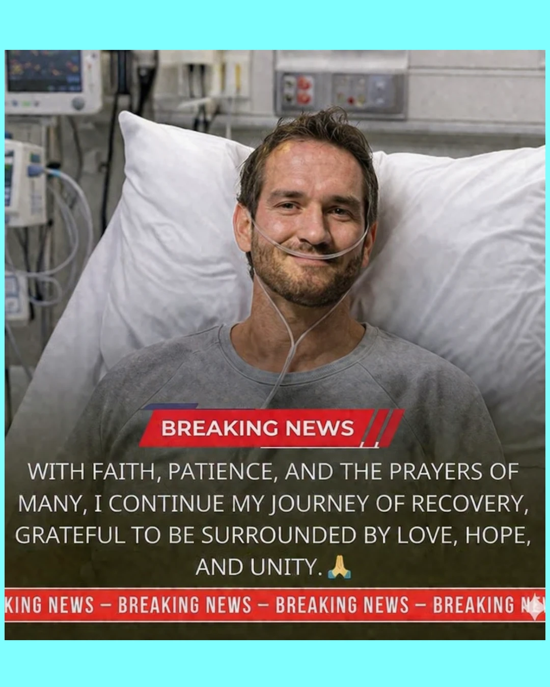HOPEFUL UPDATE: Nick Vujicic SHARES MESSAGE OF RECOVERY, FAITH, AND GLOBAL SUPPORT 009