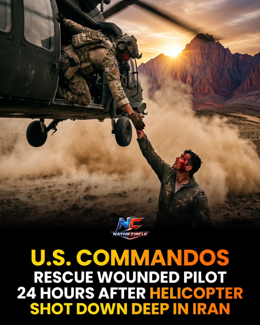 DOWNED OVER IRAN: WOUNDED U.S. PILOT RESCUED AFTER 24 HOURS HIDING FROM IRGC FORCES