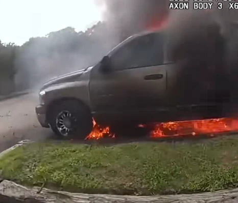 Austin Police Pull Unconscious Man From Burning Truck In Dramatic Rescue