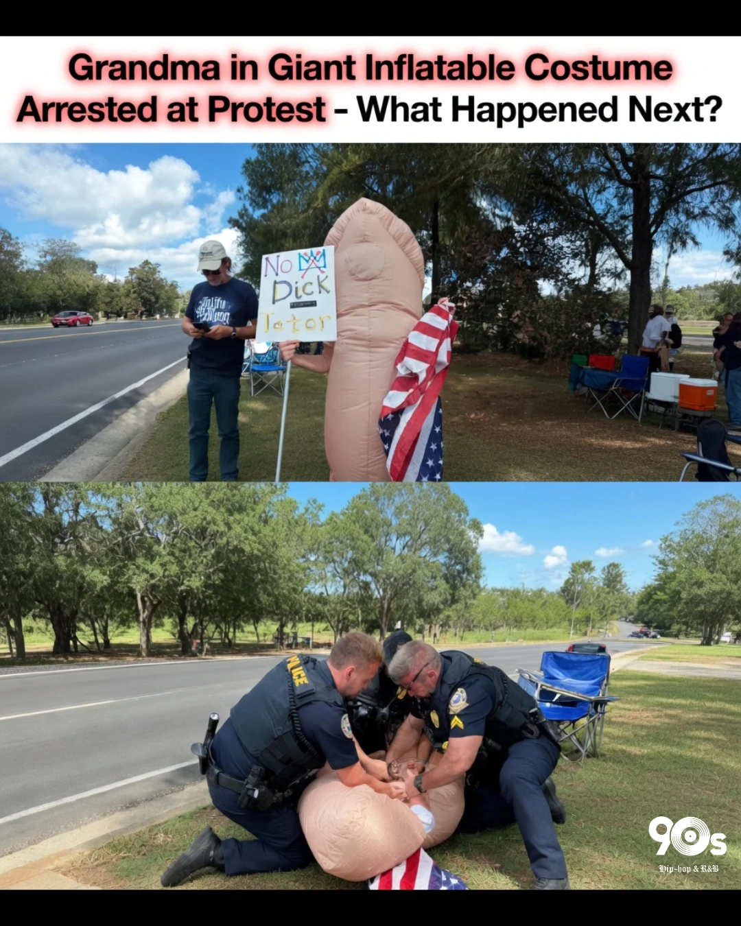 GRANDMOTHER IN AN INFLATABLE COSTUME FACES TRIAL AFTER ALABAMA PROTEST ARREST