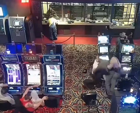 Suspect Injured After Being Taken Down Into Slot Machine