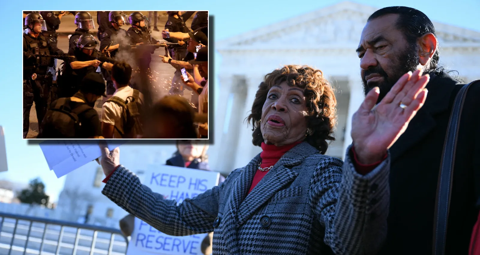"CAUGHT ON VIDEO": MAXINE WATERS JOINS VIOLENT ANTI-ICE RIOT AS LAPD FORCED TO DEPLOY TEAR GAS
