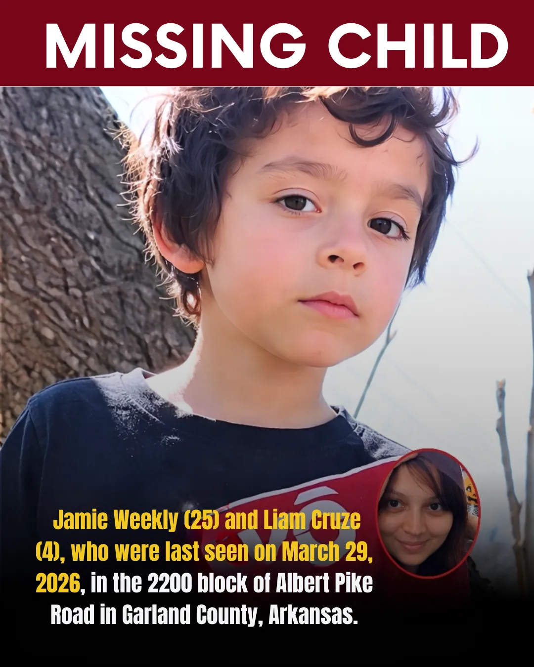  URGENT MISSING PERSONS ALERT – HELP FIND JAMIE WEEKLY AND LIAM CRUZE 