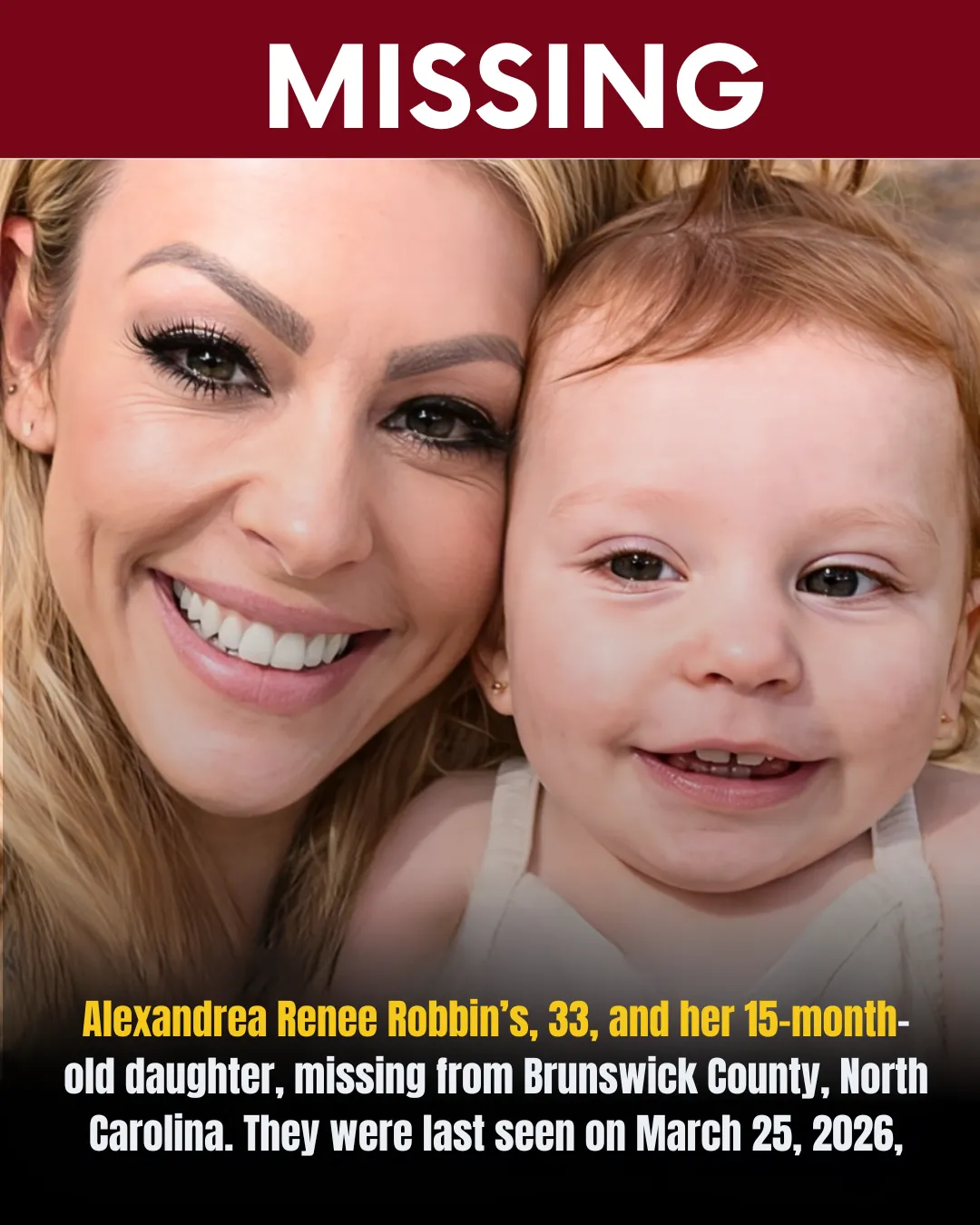  MISSING PERSON ALERT – HELP LOCATE ALEXANDREA & LUNA 