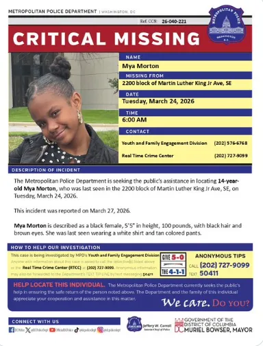 URGENT MISSING PERSON ALERT: HELP FIND MYA MORTON