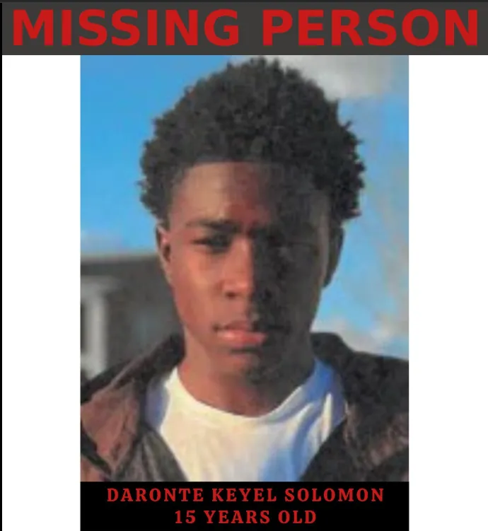 MISSING CHILD ALERT: HELP LOCATE DARONTE KEYEL SOLOMON